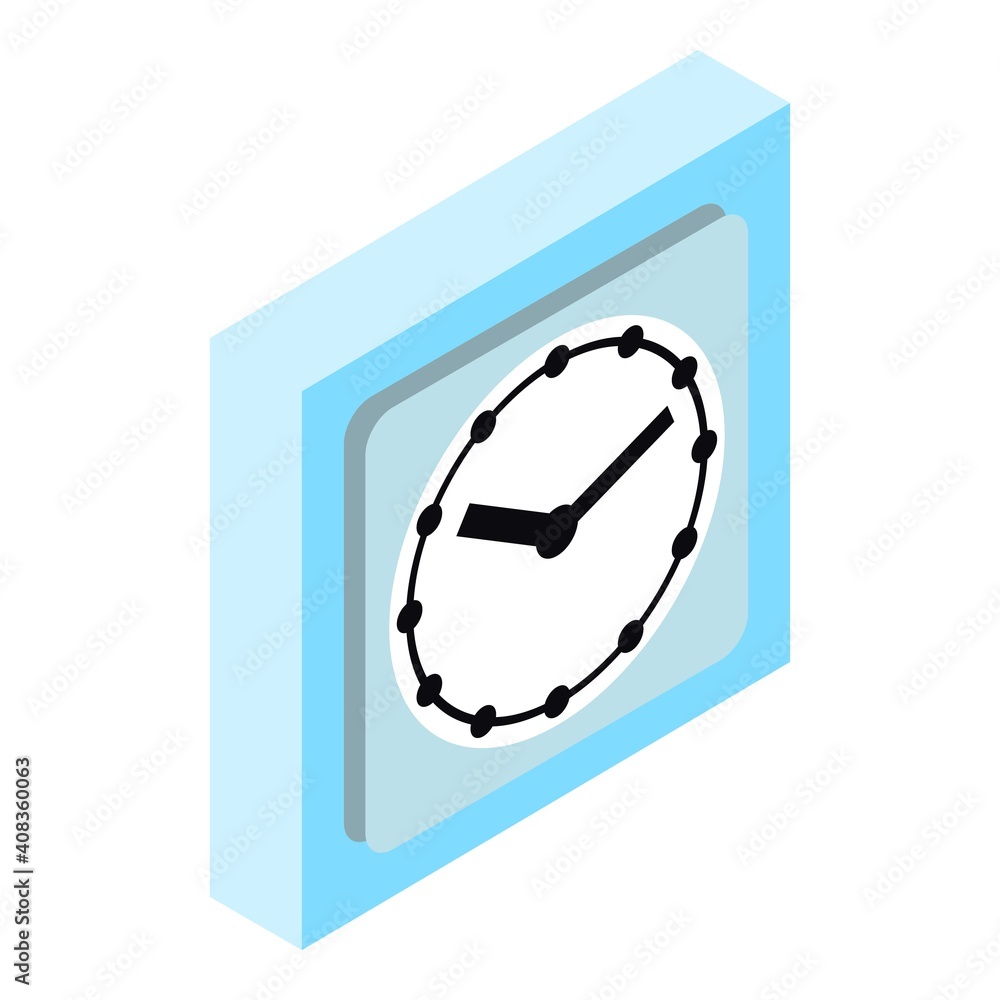 Poster new clock icon. isometric illustration of new clock vector icon for web