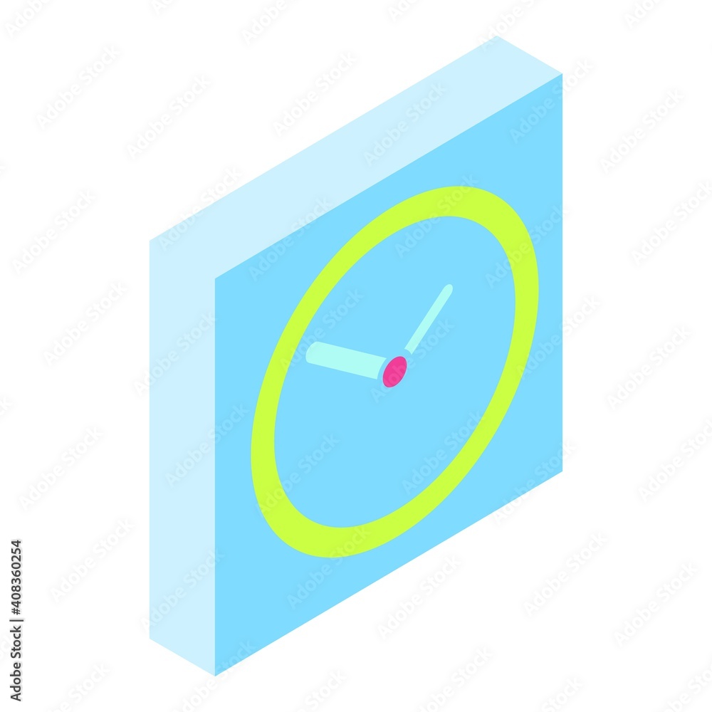 Poster time clock icon. isometric illustration of time clock vector icon for web