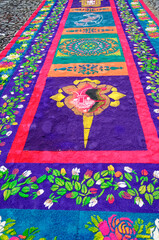 Sawdust carpet for the Good Friday - Antigua, Guatemala