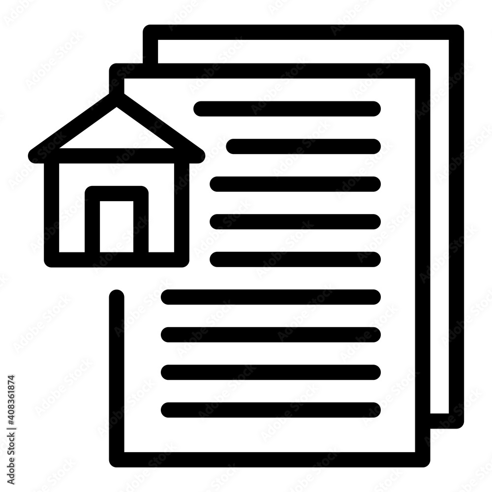 Poster house documents icon. outline house documents vector icon for web design isolated on white backgroun