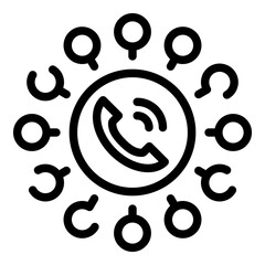 Agent call scheme icon. Outline agent call scheme vector icon for web design isolated on white background