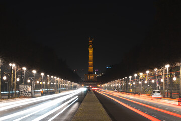 Plakat Berlin Siegessäule at night