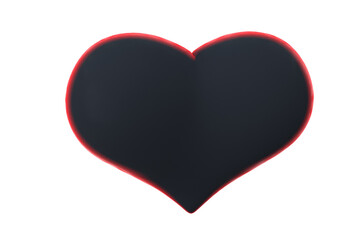 Valentines heart 3D render - -modern concept digital illustration of a black heart. Valentines concept illustration