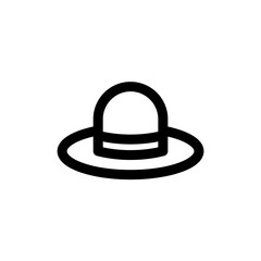 Round hat icon with outline style. Pixel perfect icon. Vector