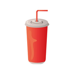 soda drink in cup and straw icon