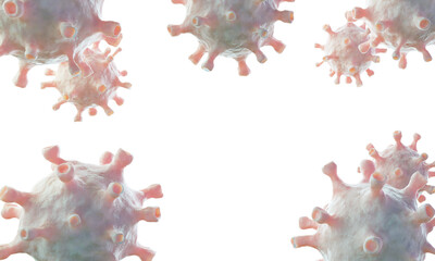 Group of virus with empty place for your text, 3D illustration