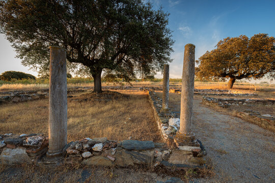 Ancient Roman villa of Los Terminos in Monroy. Extremadura. Spain.