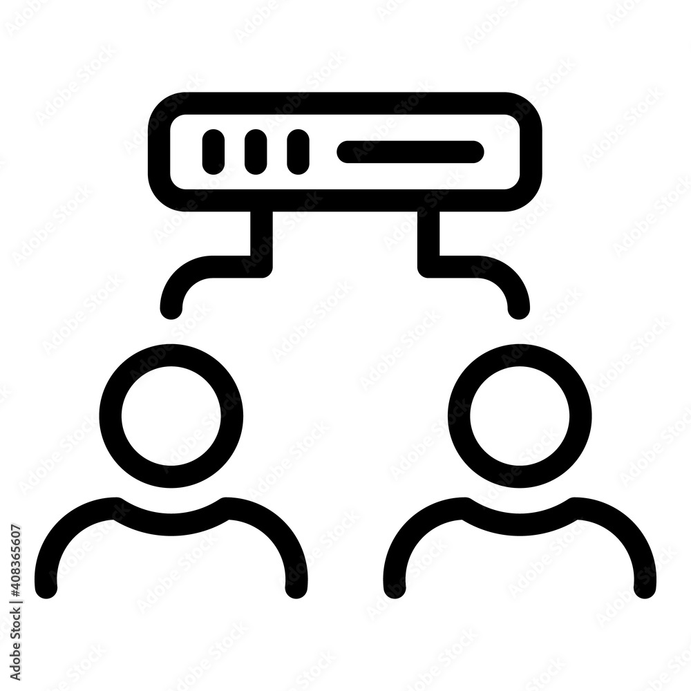 Poster customer database icon. outline customer database vector icon for web design isolated on white backg