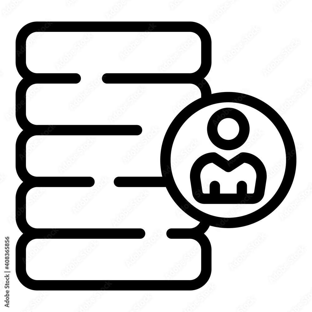 Poster customer database company icon. outline customer database company vector icon for web design isolate