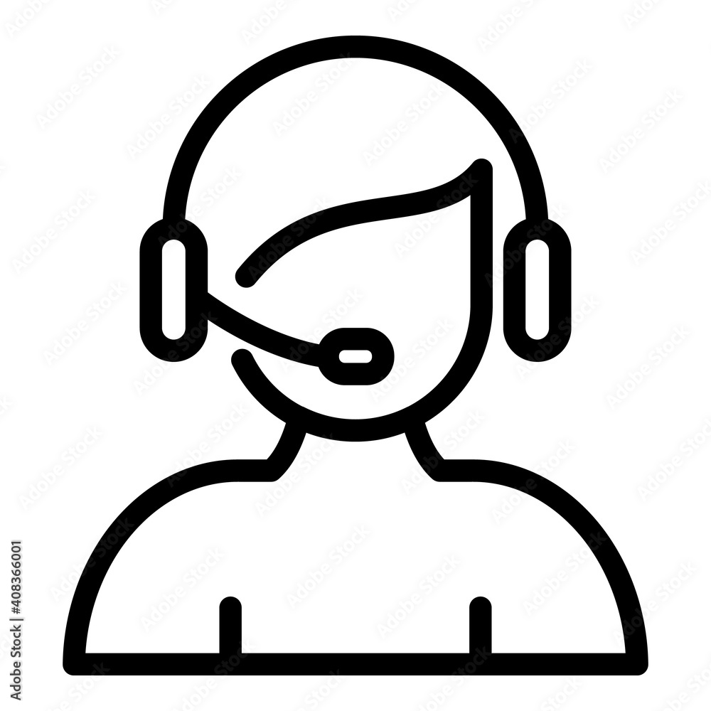 Poster customer support icon. outline customer support vector icon for web design isolated on white backgro