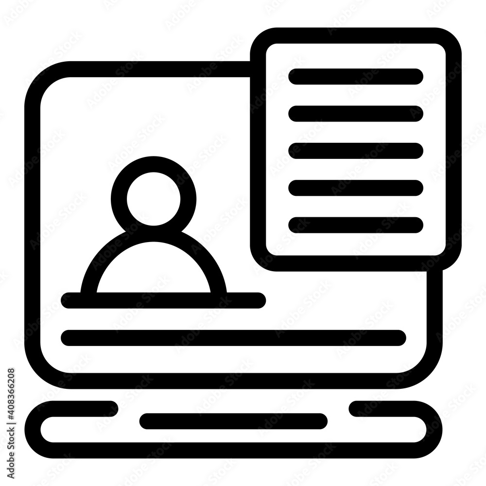Poster online customer icon. outline online customer vector icon for web design isolated on white backgroun