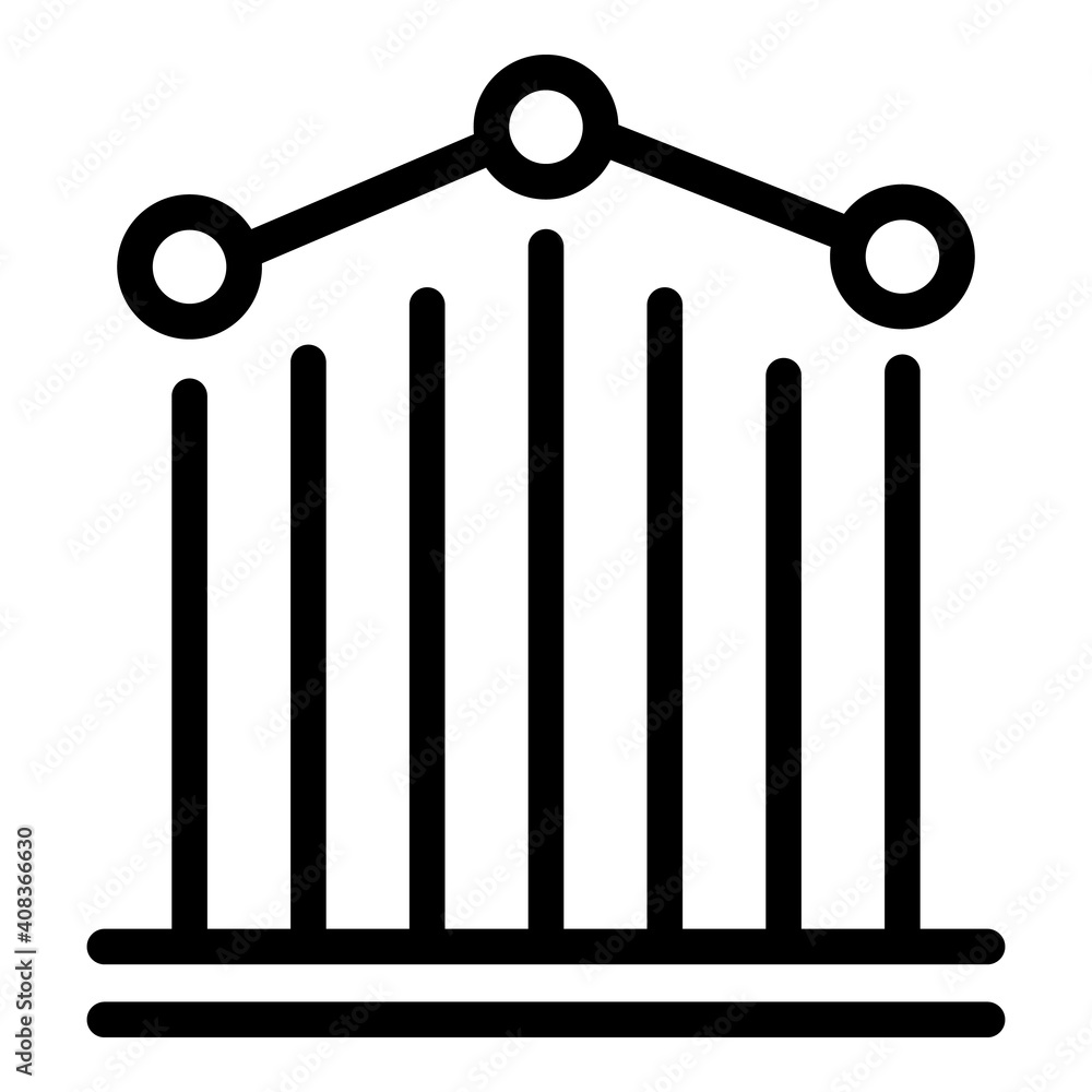 Poster customer graphic chart icon. outline customer graphic chart vector icon for web design isolated on w