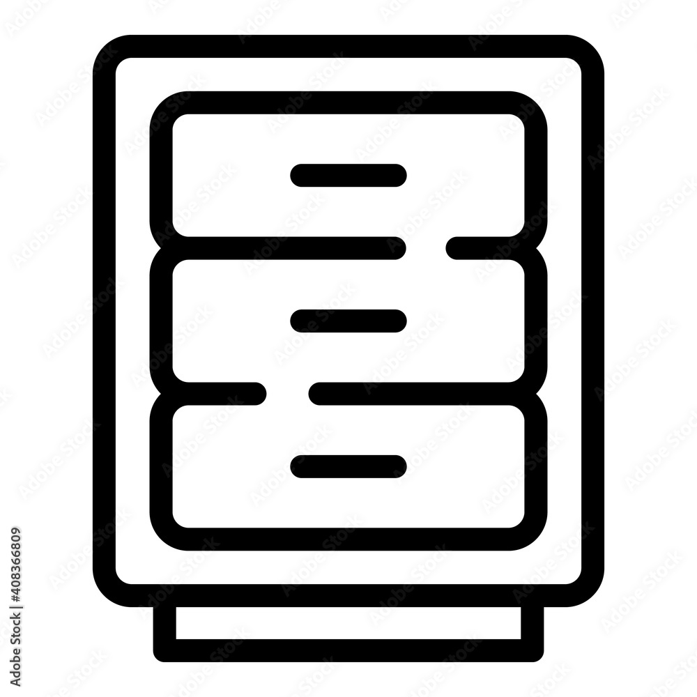 Poster customer data drawer icon. outline customer data drawer vector icon for web design isolated on white