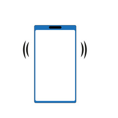 Blue smartphone with blank screen on a white background.
Smartphone vector icon.