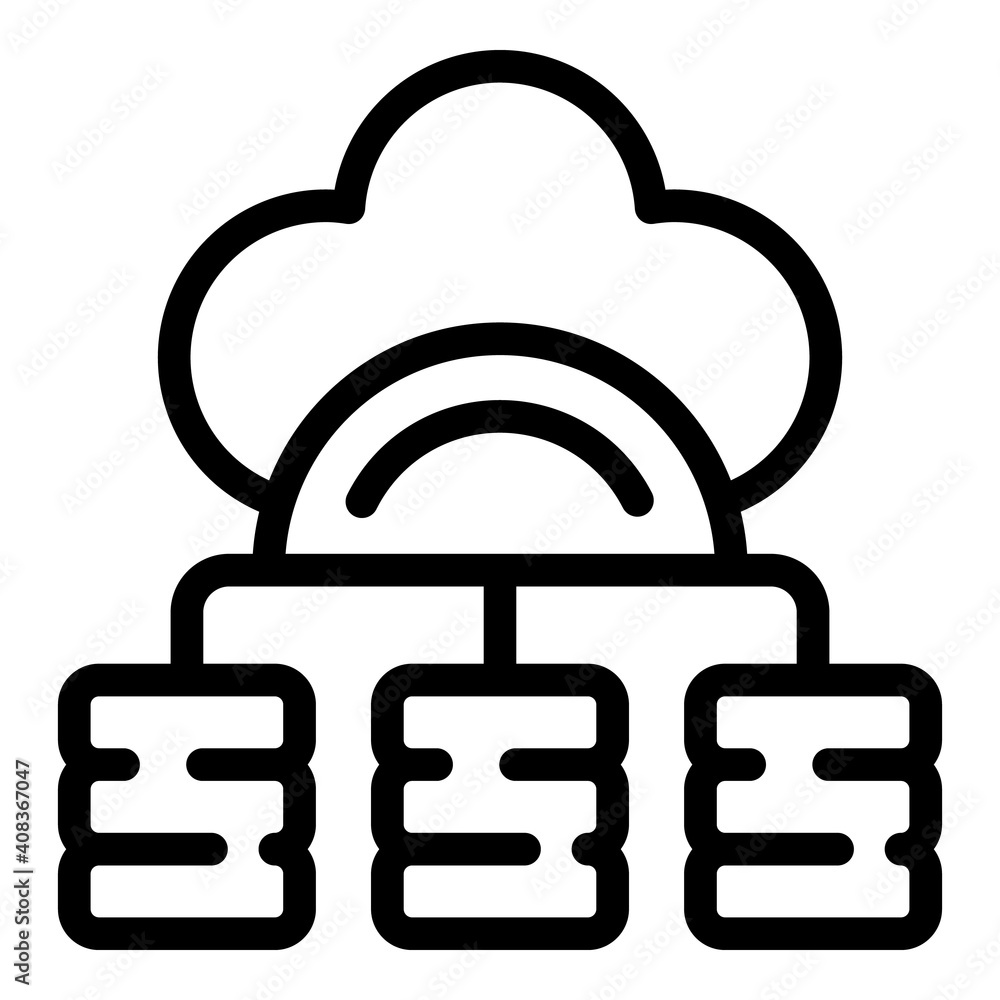 Poster customer data server cloud icon. outline customer data server cloud vector icon for web design isola