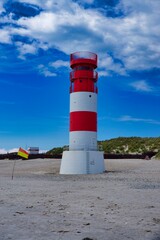 Heligoland - island Dune - Lighthouse with red and white stripes