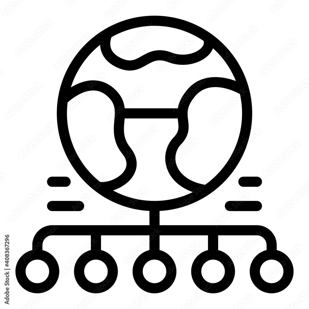 Poster database global cloud icon. outline database global cloud vector icon for web design isolated on whi