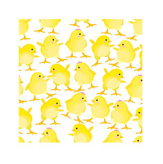 seamless pattern with Easter little chicks. chickens on the farm. childish pattern with Easter chickens on a white background. stock vector illustration. 