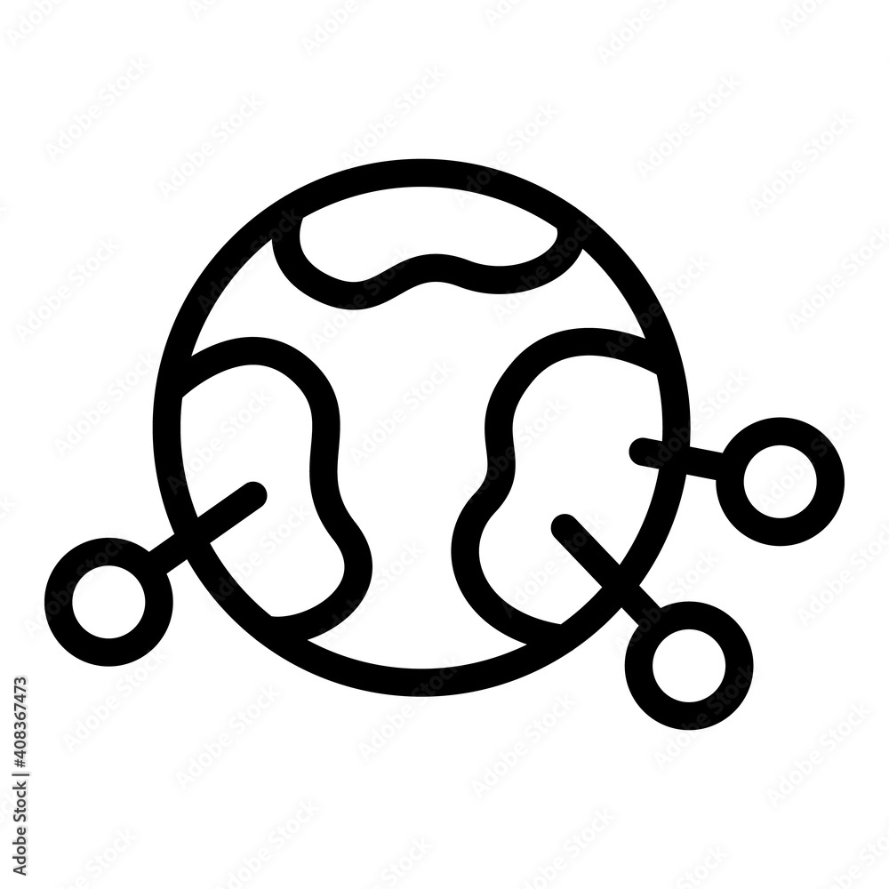 Poster global network icon. outline global network vector icon for web design isolated on white background