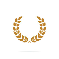 Laurel wreath flat style isolated on white background. Vector illustration