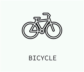 bicycle vector icon.  Editable stroke. Symbol in Line Art Style for Design, Presentation, Website or Apps Elements, Logo. Pixel vector graphics - Vector
