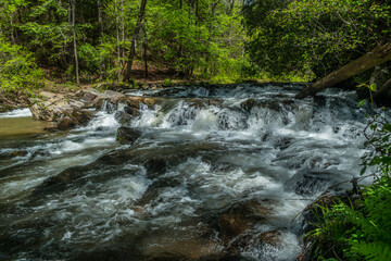Whitewater rushing downstream