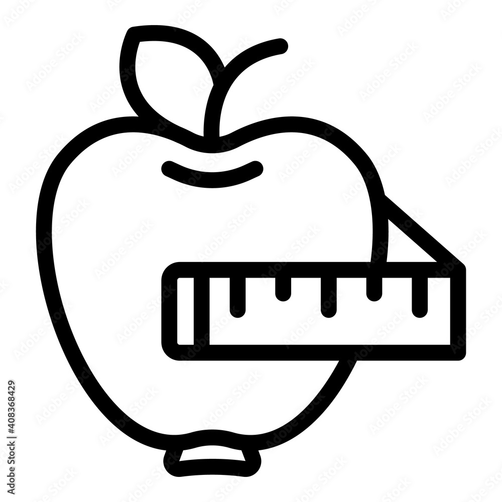 Aufkleber diet apple icon. outline diet apple vector icon for web design isolated on white background