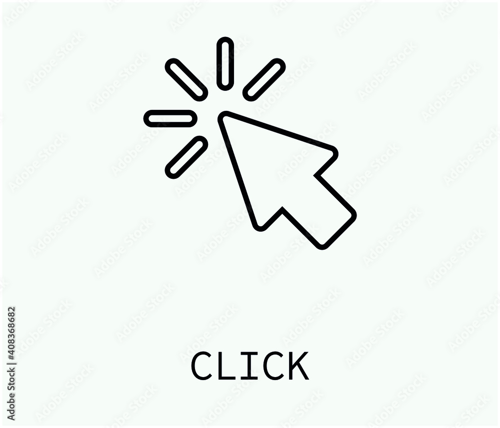Poster click vector icon. editable stroke. symbol in line art style for design, presentation, website or ap