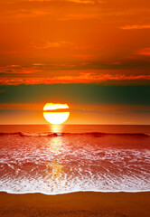 Panele Szklane  Epic sunset over ocean