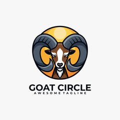 Goat circle logo design template
