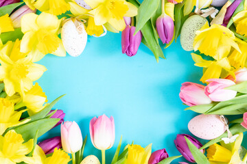 Fototapeta na wymiar tulips and daffodils flowers