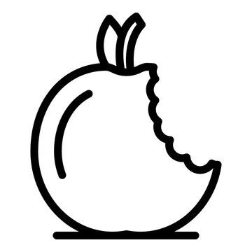 Bite apple waste icon. Outline bite apple waste vector icon for web design isolated on white background