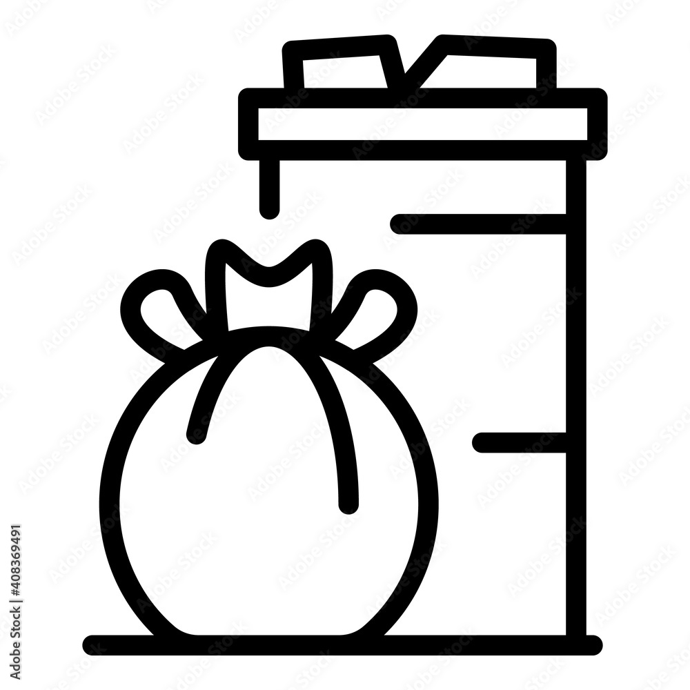 Poster garbage package icon. outline garbage package vector icon for web design isolated on white backgroun