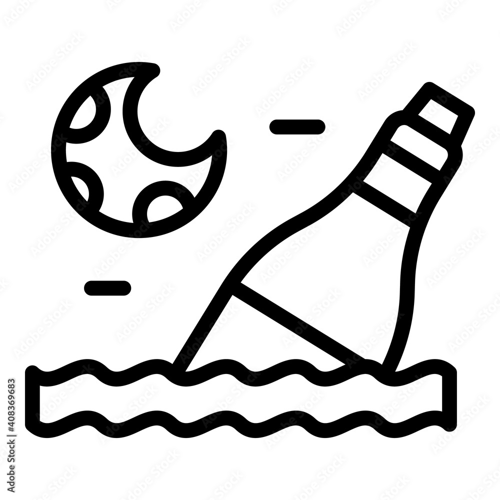 Poster garbage bottle in water icon. outline garbage bottle in water vector icon for web design isolated on