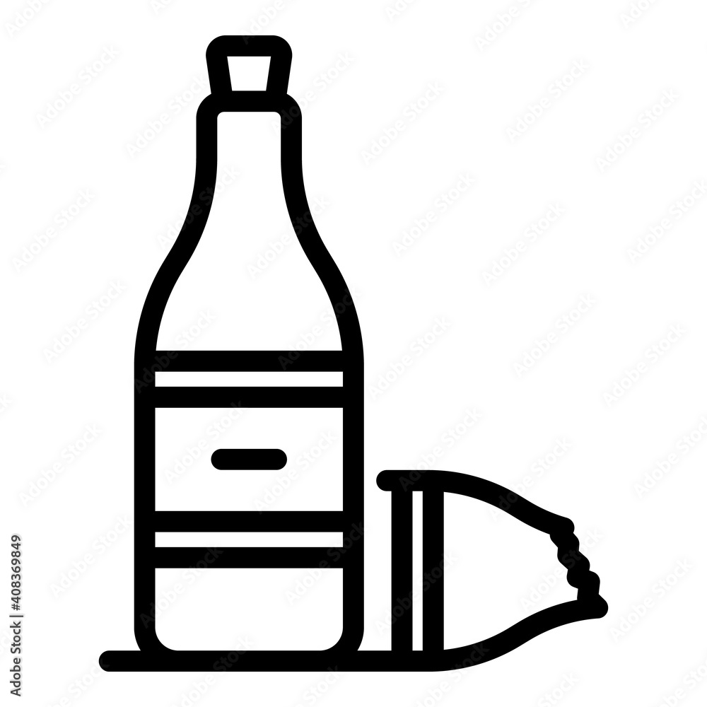 Poster glass bottle garbage icon. outline glass bottle garbage vector icon for web design isolated on white