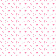 Seamless pattern with valentines day and love monochrome objects in doodle style on white background