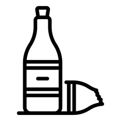 Glass bottle garbage icon. Outline glass bottle garbage vector icon for web design isolated on white background