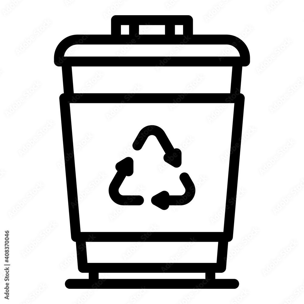 Poster plastic garbage bin icon. outline plastic garbage bin vector icon for web design isolated on white b