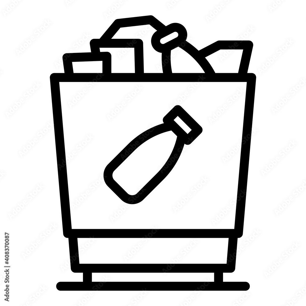 Poster paper bag garbage icon. outline paper bag garbage vector icon for web design isolated on white backg