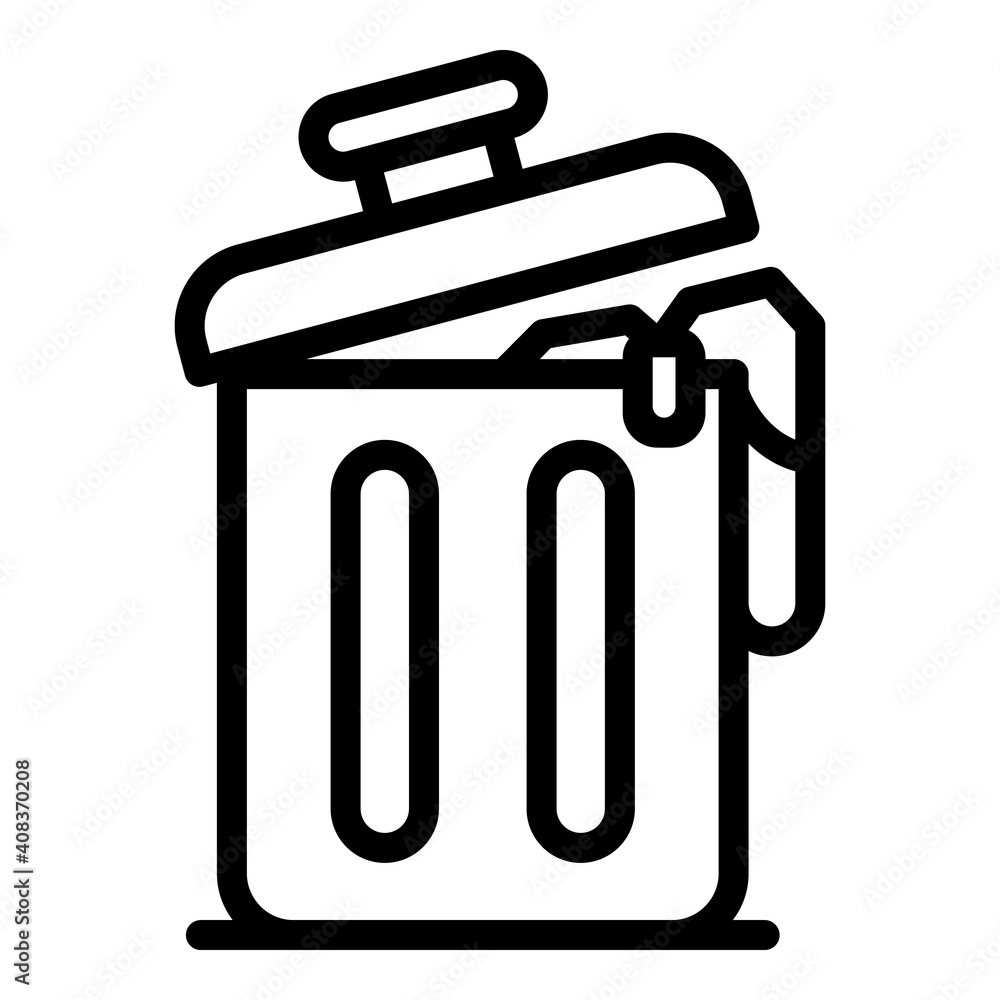 Poster metal garbage bin icon. outline metal garbage bin vector icon for web design isolated on white backg
