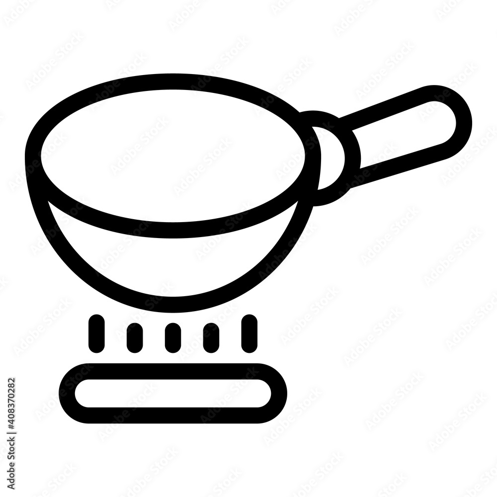 Aufkleber wok frying pan icon. outline wok frying pan vector icon for web design isolated on white background