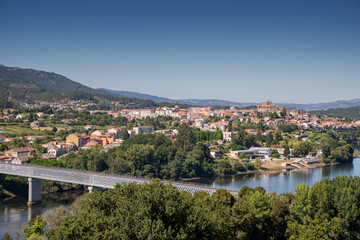 Fototapeta na wymiar Views of the International Bridge of Tui from the Fortress of Valenca do Minho, Portugal