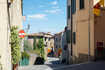 Obraz premium Montepulciano, Tuscany, Italy - June 19, 2017: Walking in Montepulciano