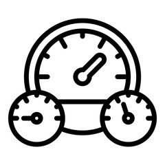 Electric car dashboard icon. Outline electric car dashboard vector icon for web design isolated on white background