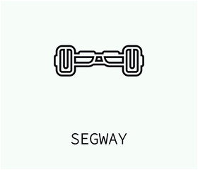 segway vector icon.  Editable stroke. Symbol in Line Art Style for Design, Presentation, Website or Apps Elements, Logo. Pixel vector graphics - Vector