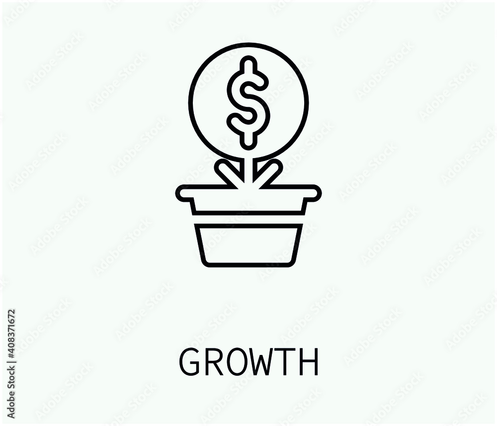 Poster growth vector icon. editable stroke. symbol in line art style for design, presentation, website or a