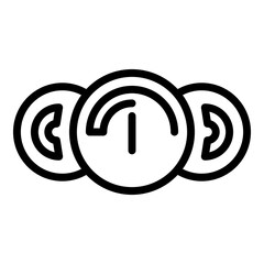 Gear car dashboard icon. Outline gear car dashboard vector icon for web design isolated on white background