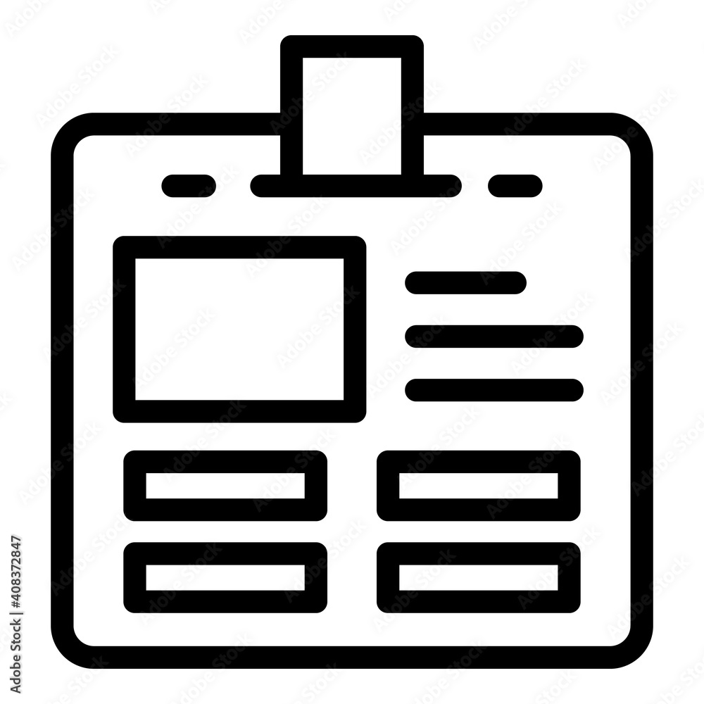 Poster name id card icon. outline name id card vector icon for web design isolated on white background