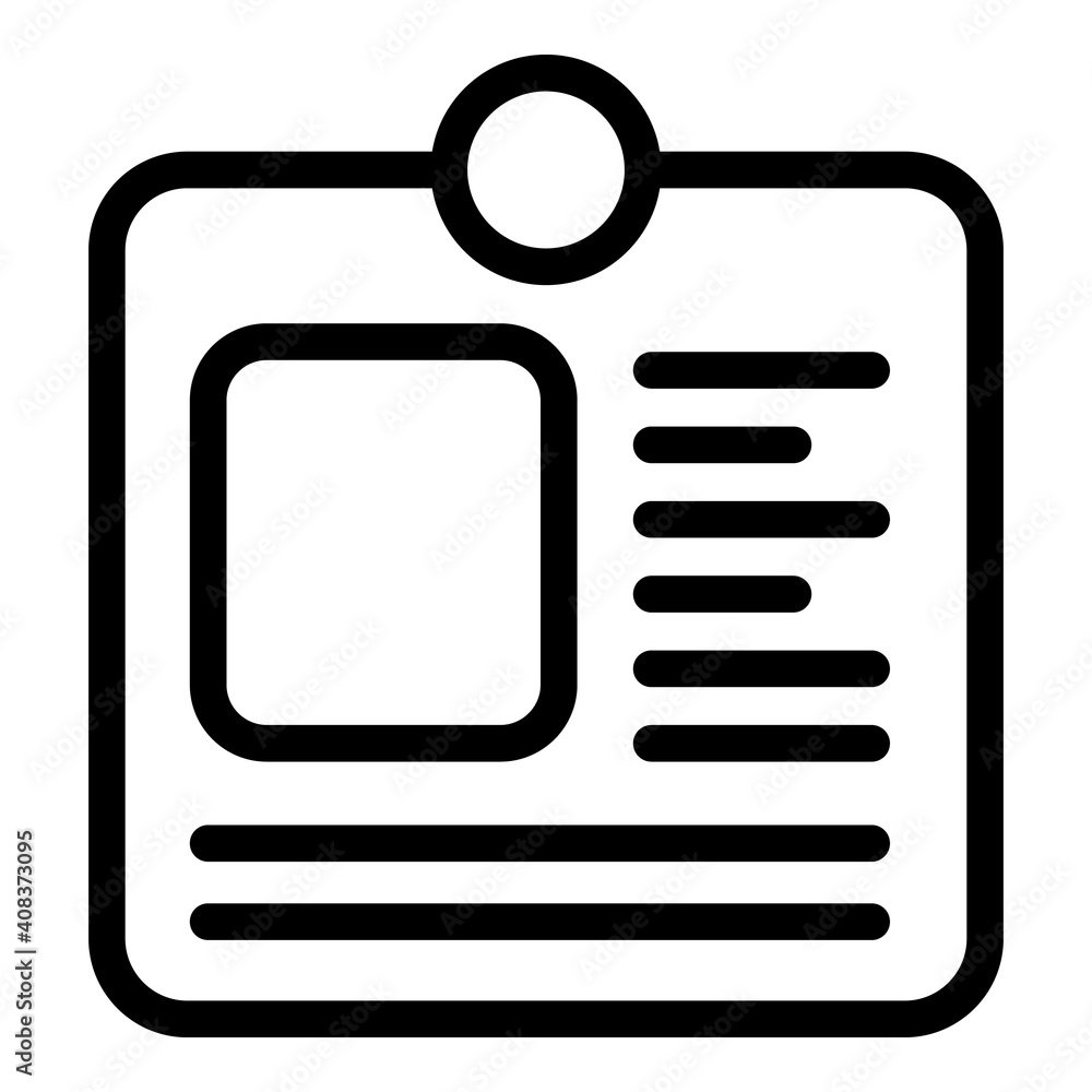 Poster passport id card icon. outline passport id card vector icon for web design isolated on white backgro