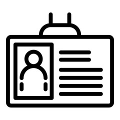 Plastic id card icon. Outline plastic id card vector icon for web design isolated on white background